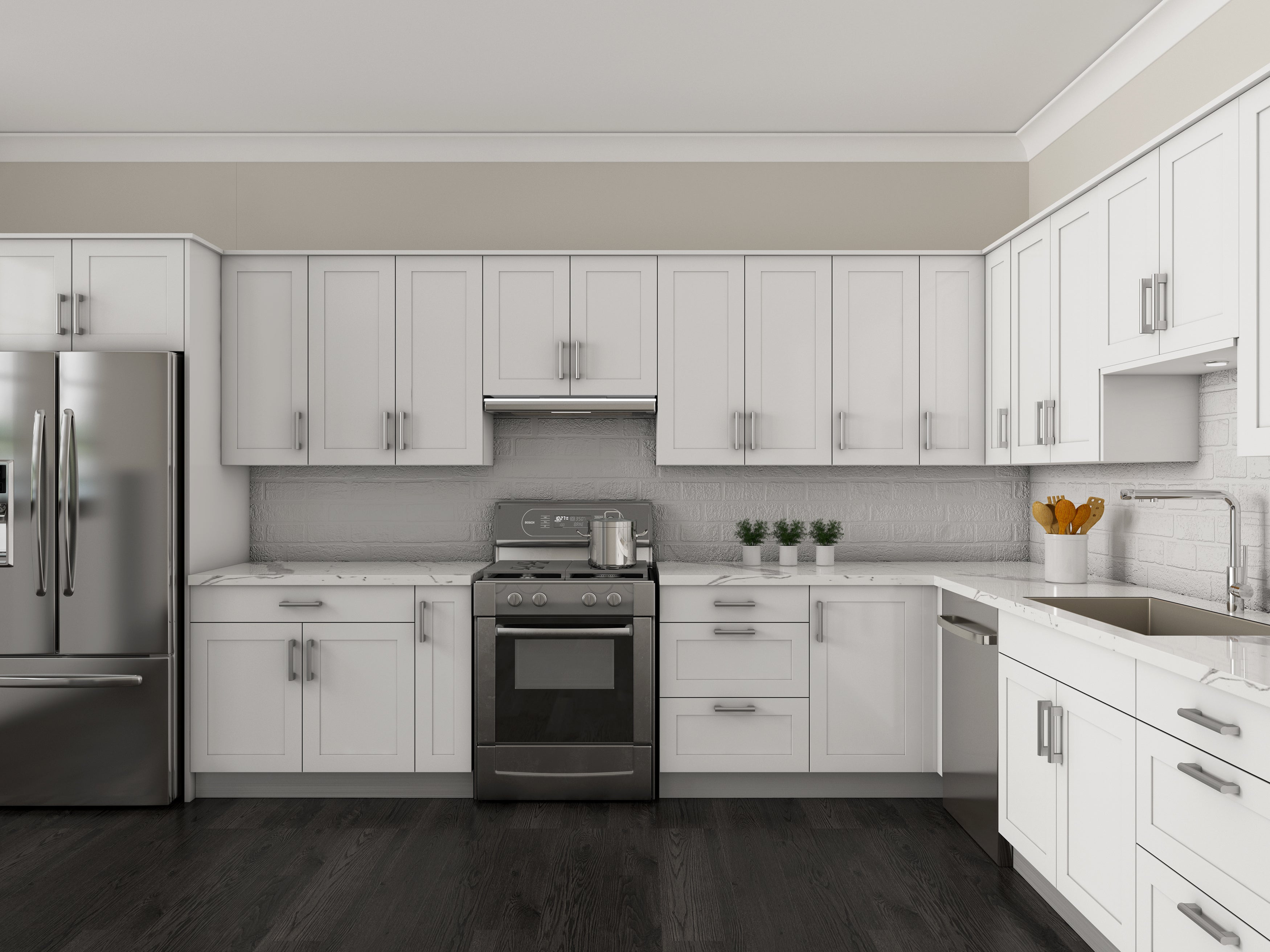 White Shaker by Golden Home Global available at Aqua Kitchen