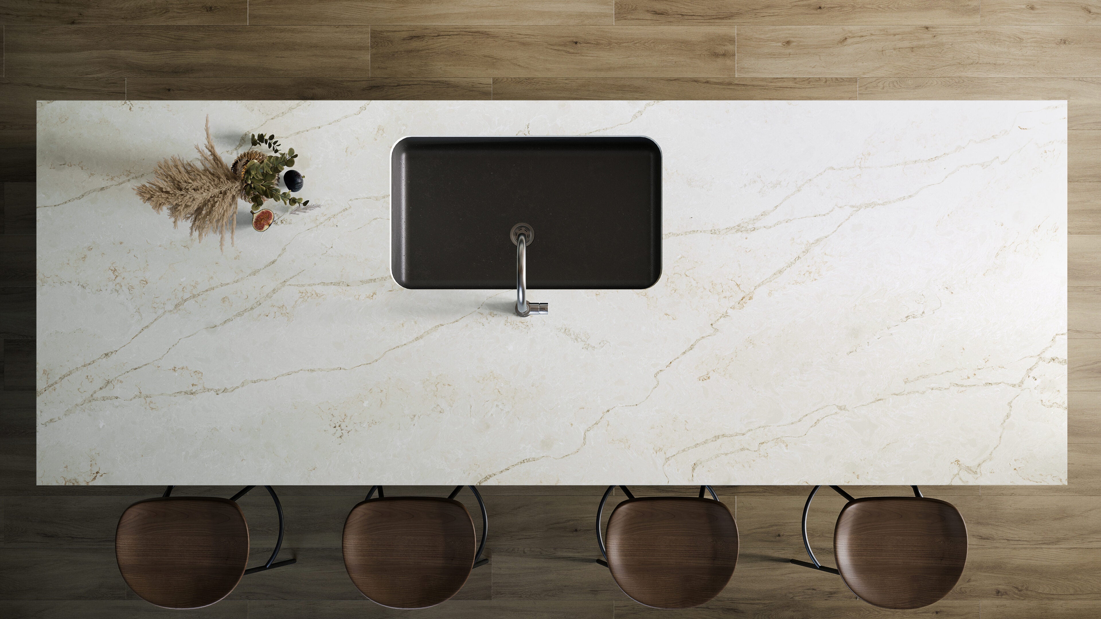 Elara by Pental Quartz available at Aqua Kitchen