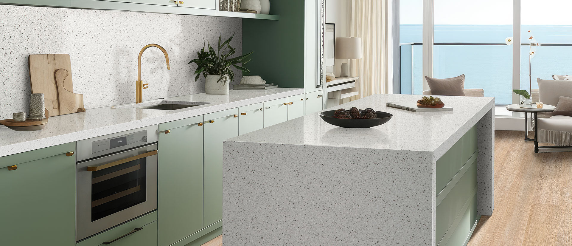 Iced White by MSI Surfaces available at Aqua Kitchen