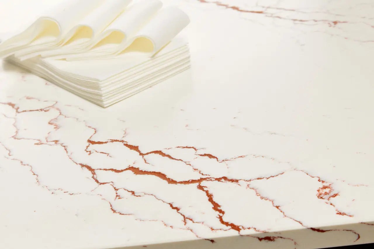 Inverness Bronze™ Quartz Sample by Cambria available at Aqua Kitchen