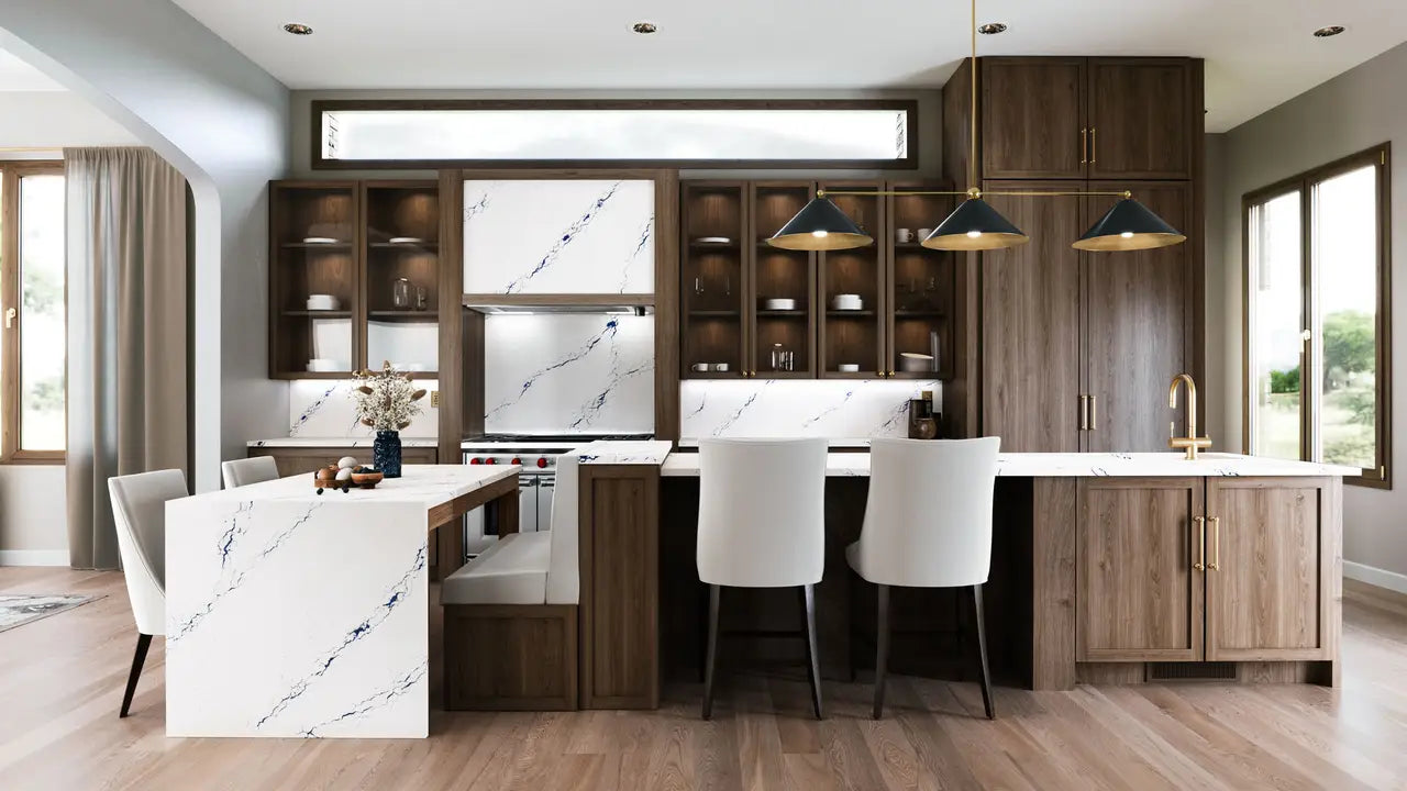 Inverness Cobalt™ Quartz Sample by Cambria available at Aqua Kitchen