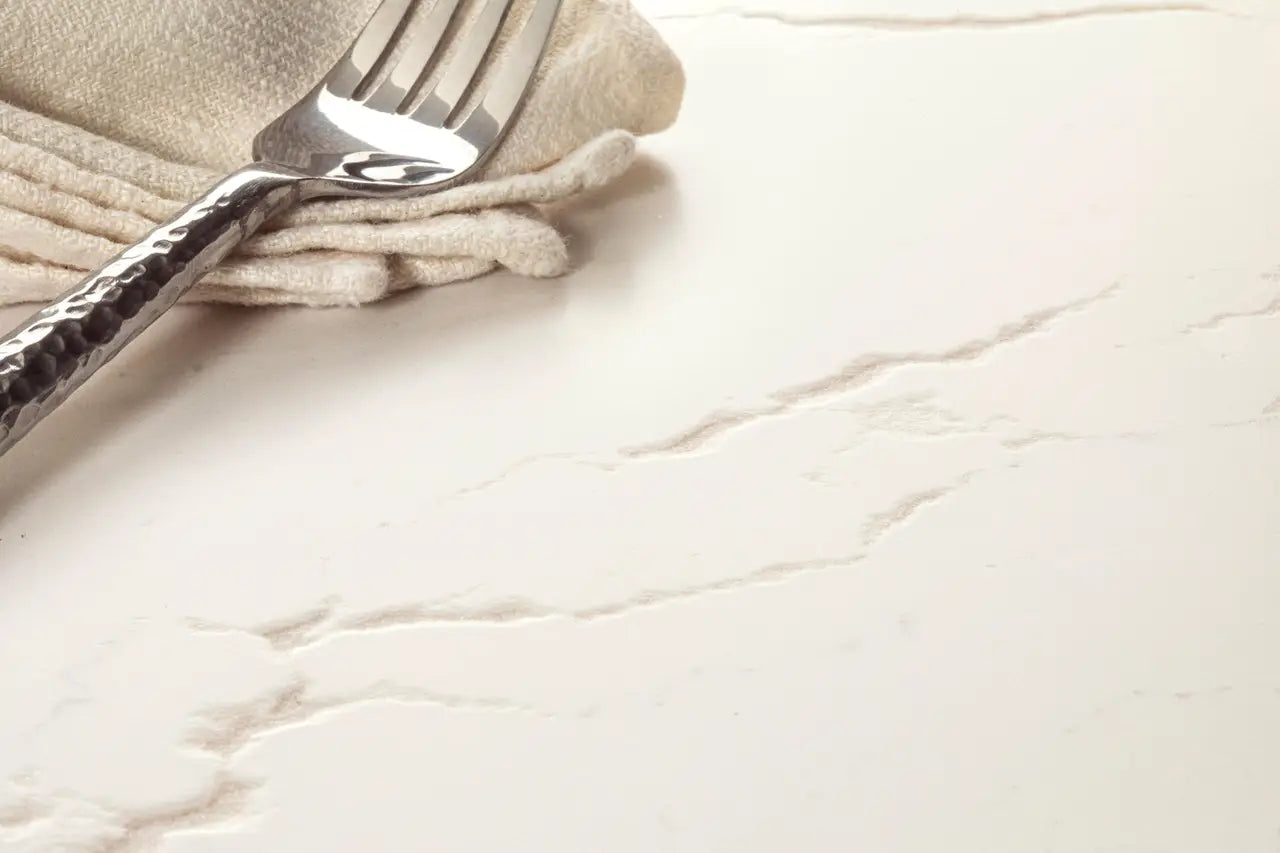 Inverness Frost™ Quartz Sample by Cambria available at Aqua Kitchen