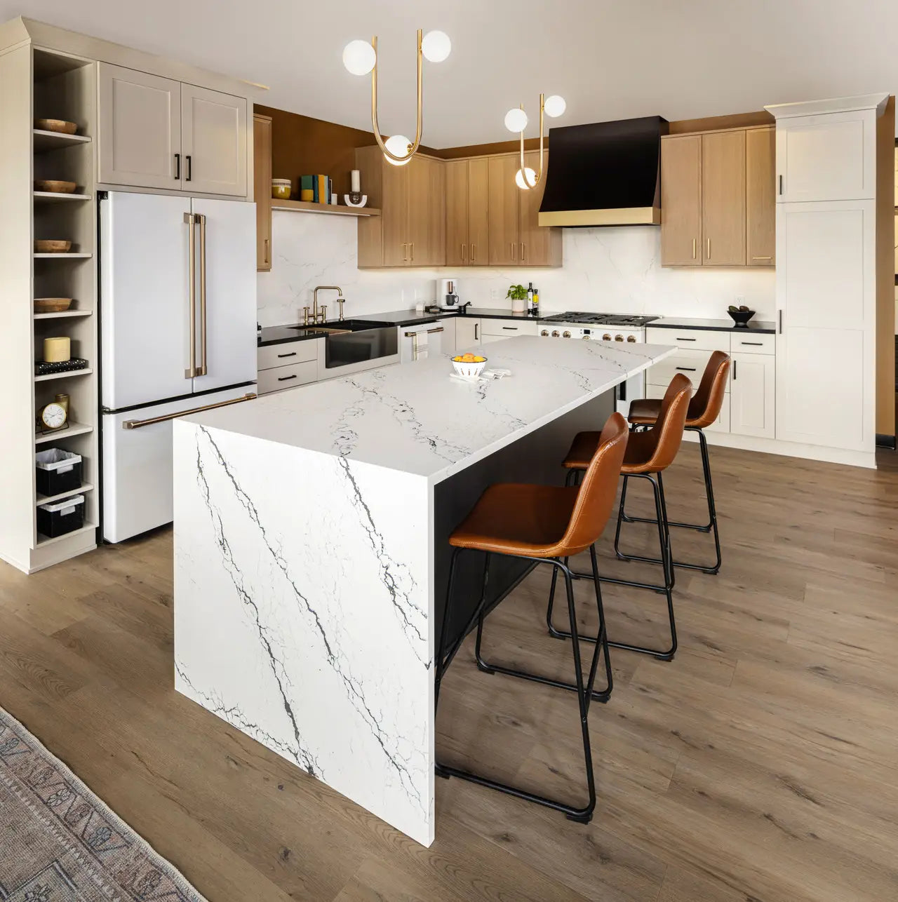 Inverness Platinum™ Quartz Sample by Cambria available at Aqua Kitchen