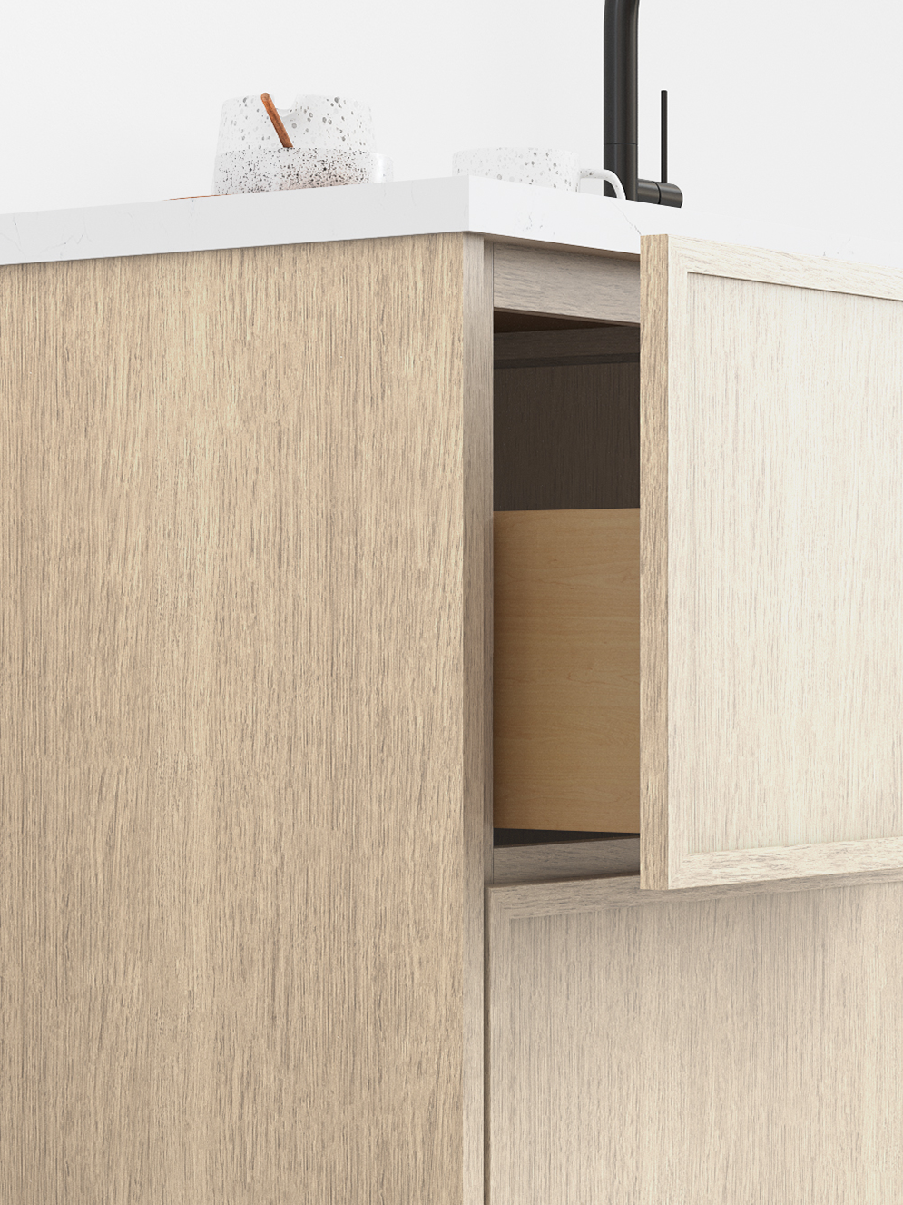 Luna - Desert Oak by Fabuwood available at Aqua Kitchen