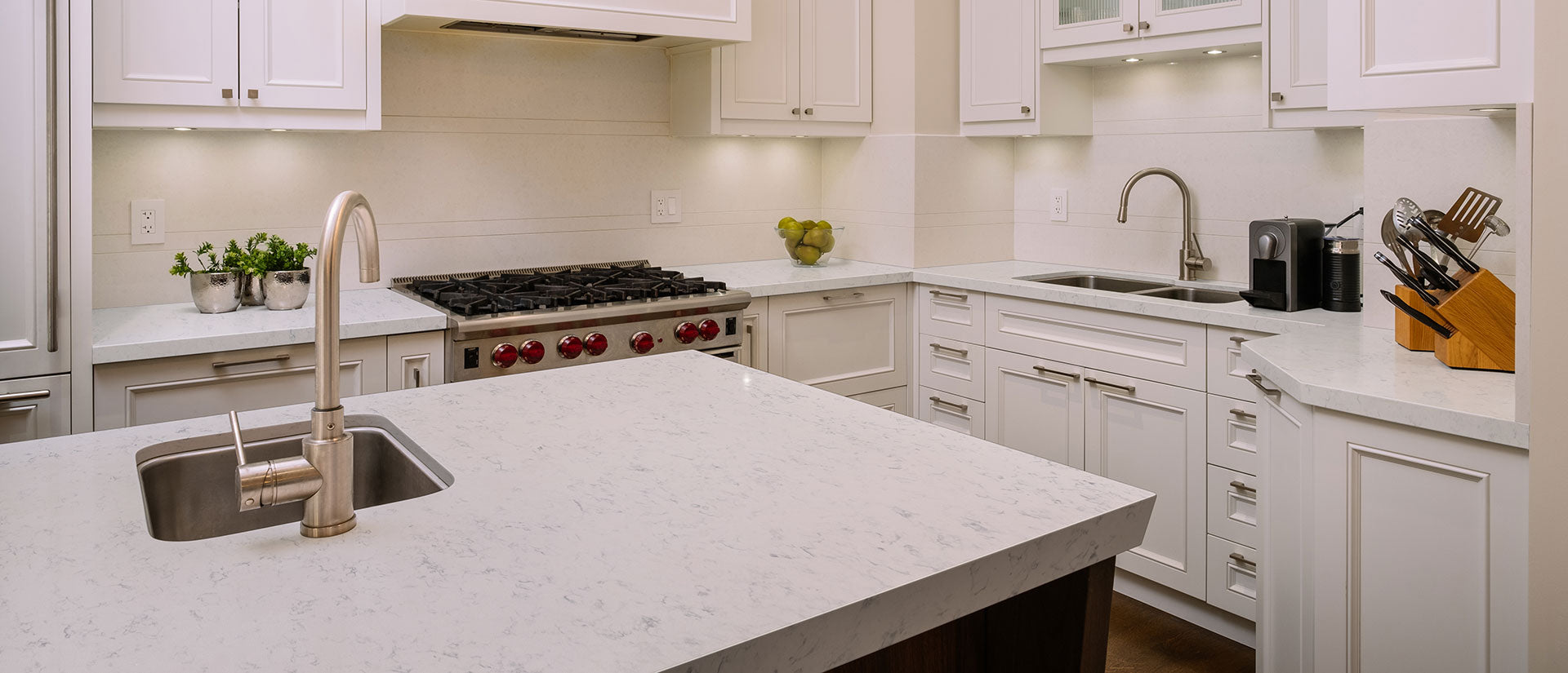 Carrara Lumos by MSI Surfaces available at Aqua Kitchen