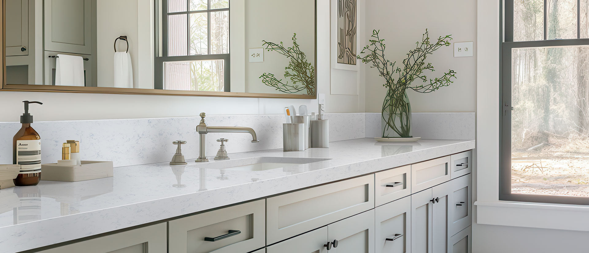 Carrara Lumos by MSI Surfaces available at Aqua Kitchen