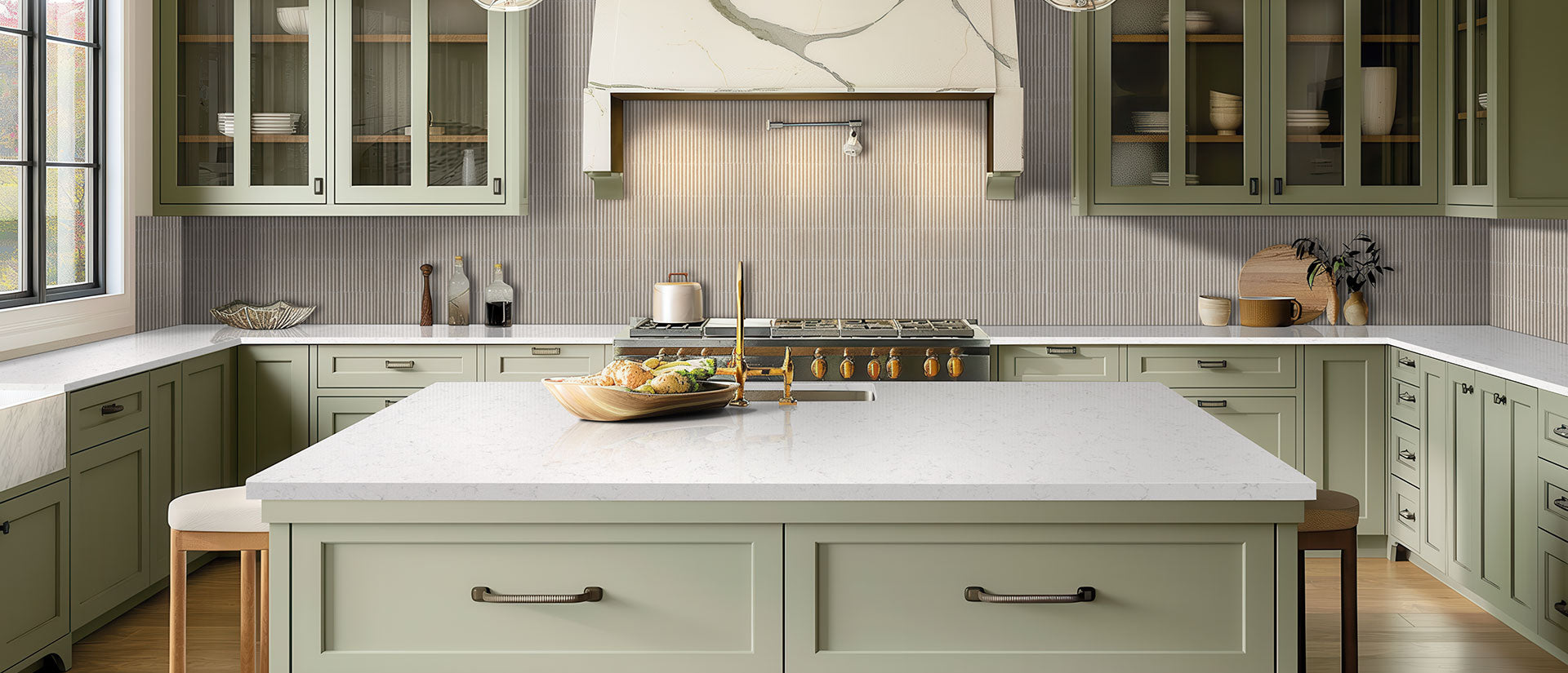 New Carrara Marmi by MSI Surfaces available at Aqua Kitchen