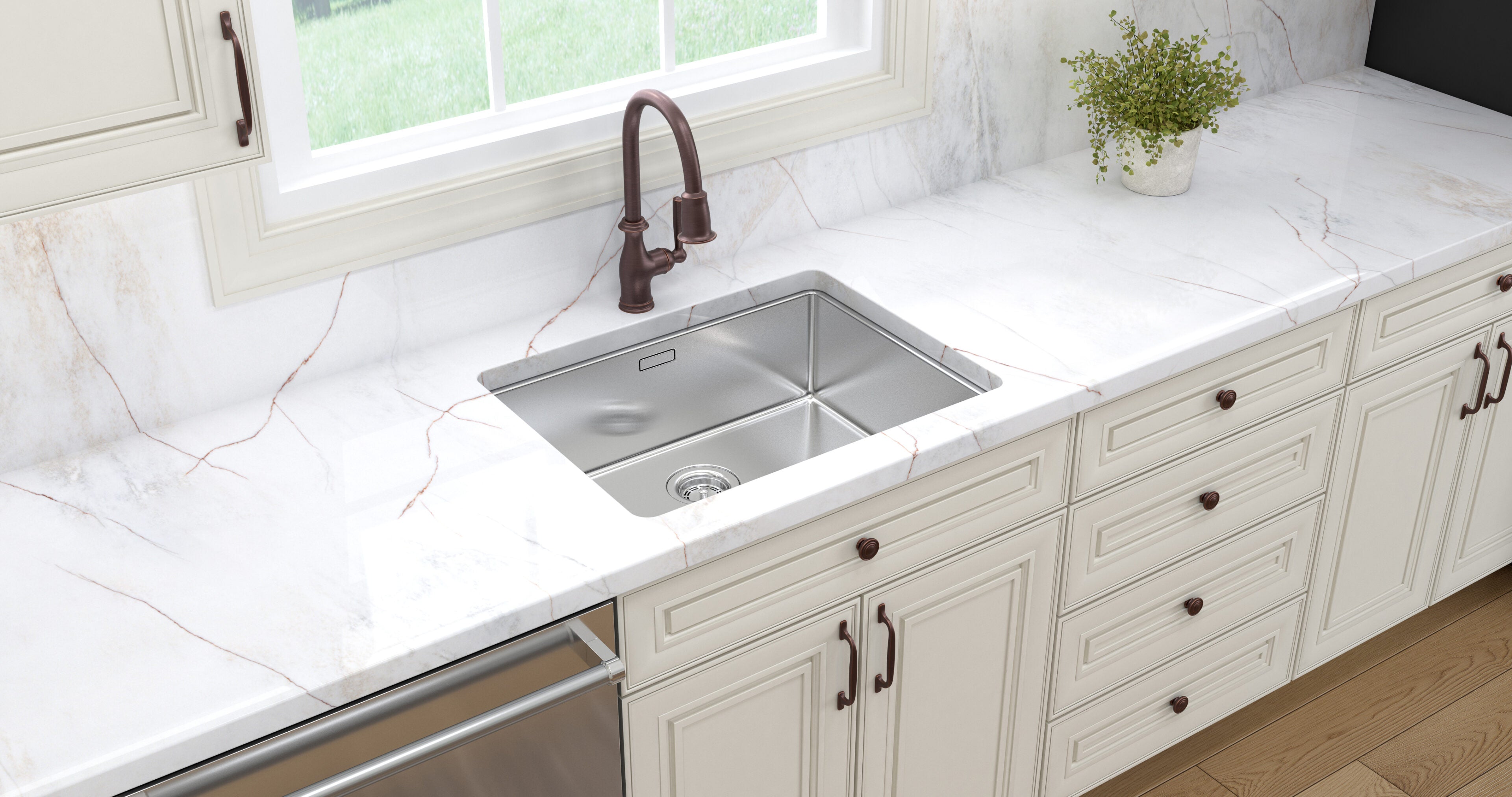 Magnolia Pearl® by Pental Quartz available at Aqua Kitchen