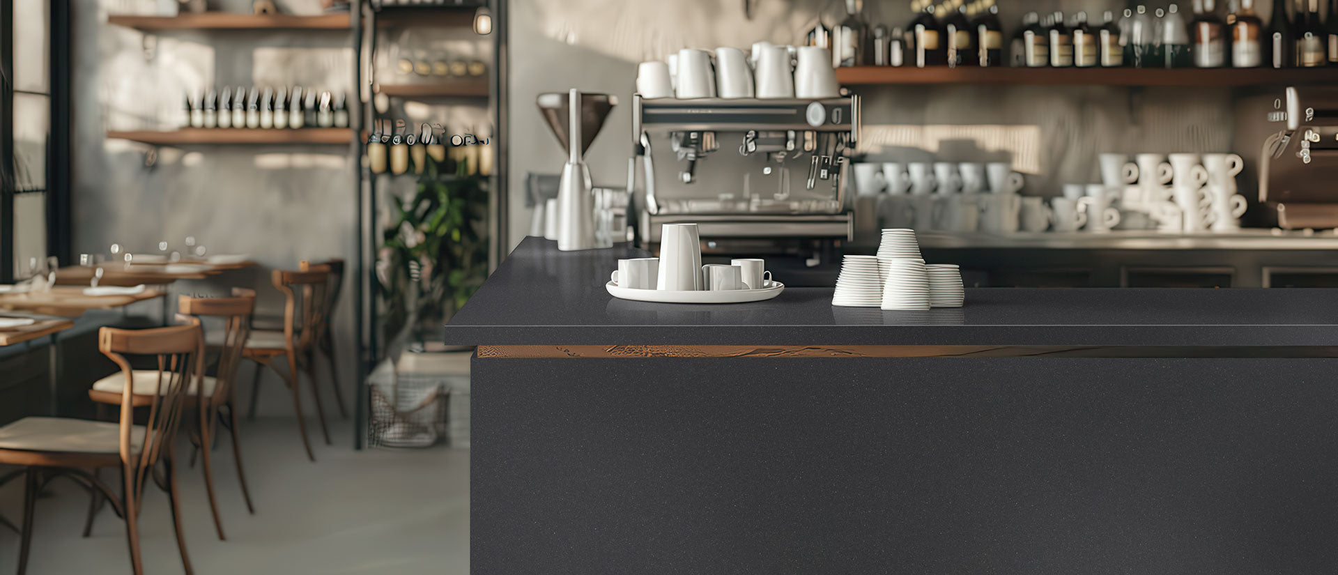 Midnight Majesty - Concrete Finish by MSI Surfaces available at Aqua Kitchen