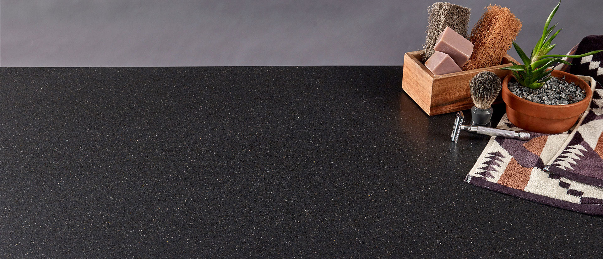 Midnight Majesty - Concrete Finish by MSI Surfaces available at Aqua Kitchen