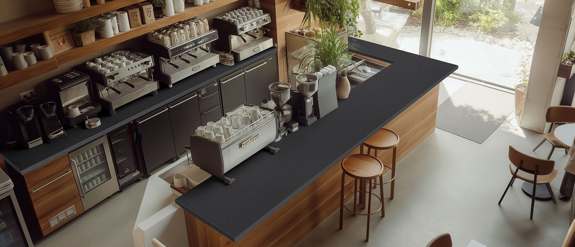 Midnight Majesty - Concrete Finish by MSI Surfaces available at Aqua Kitchen