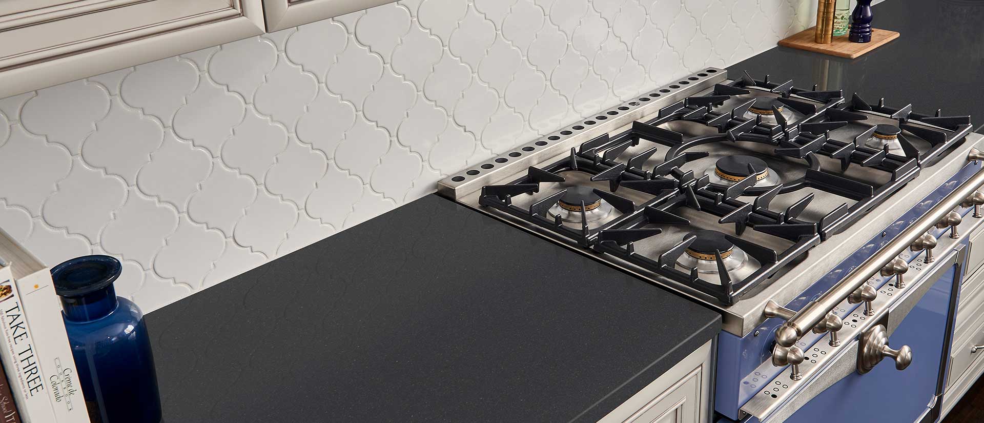 Midnight Majesty - Concrete Finish by MSI Surfaces available at Aqua Kitchen