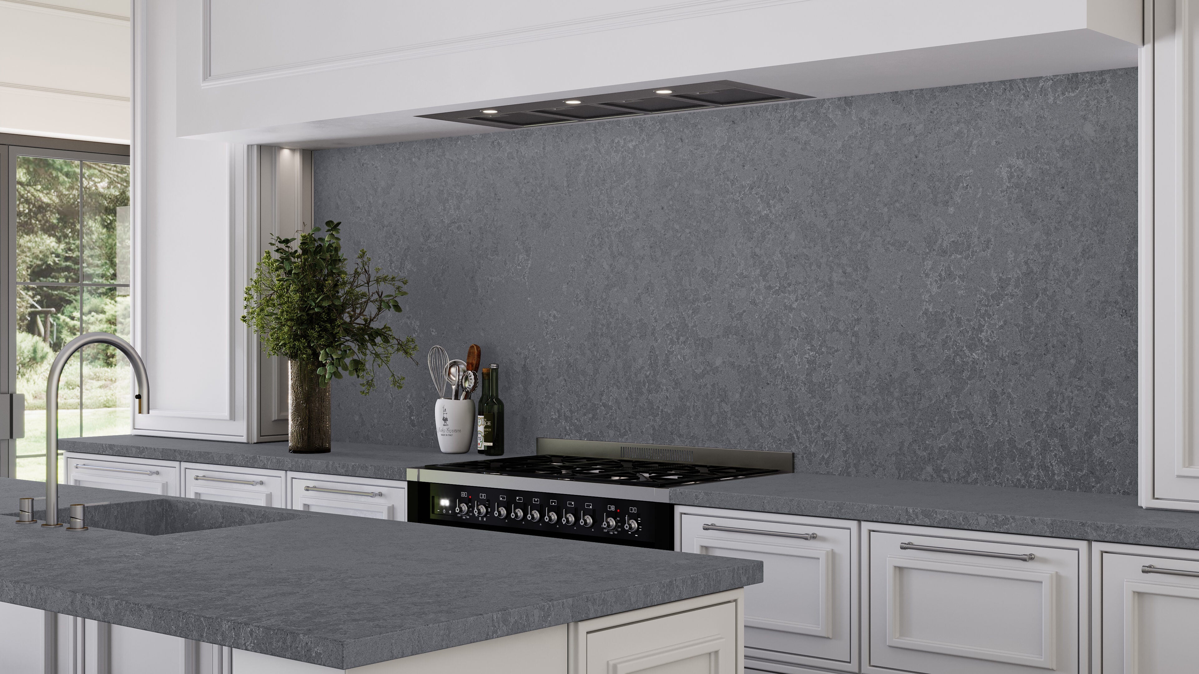 Midnight Mist Honed by Pental Quartz available at Aqua Kitchen