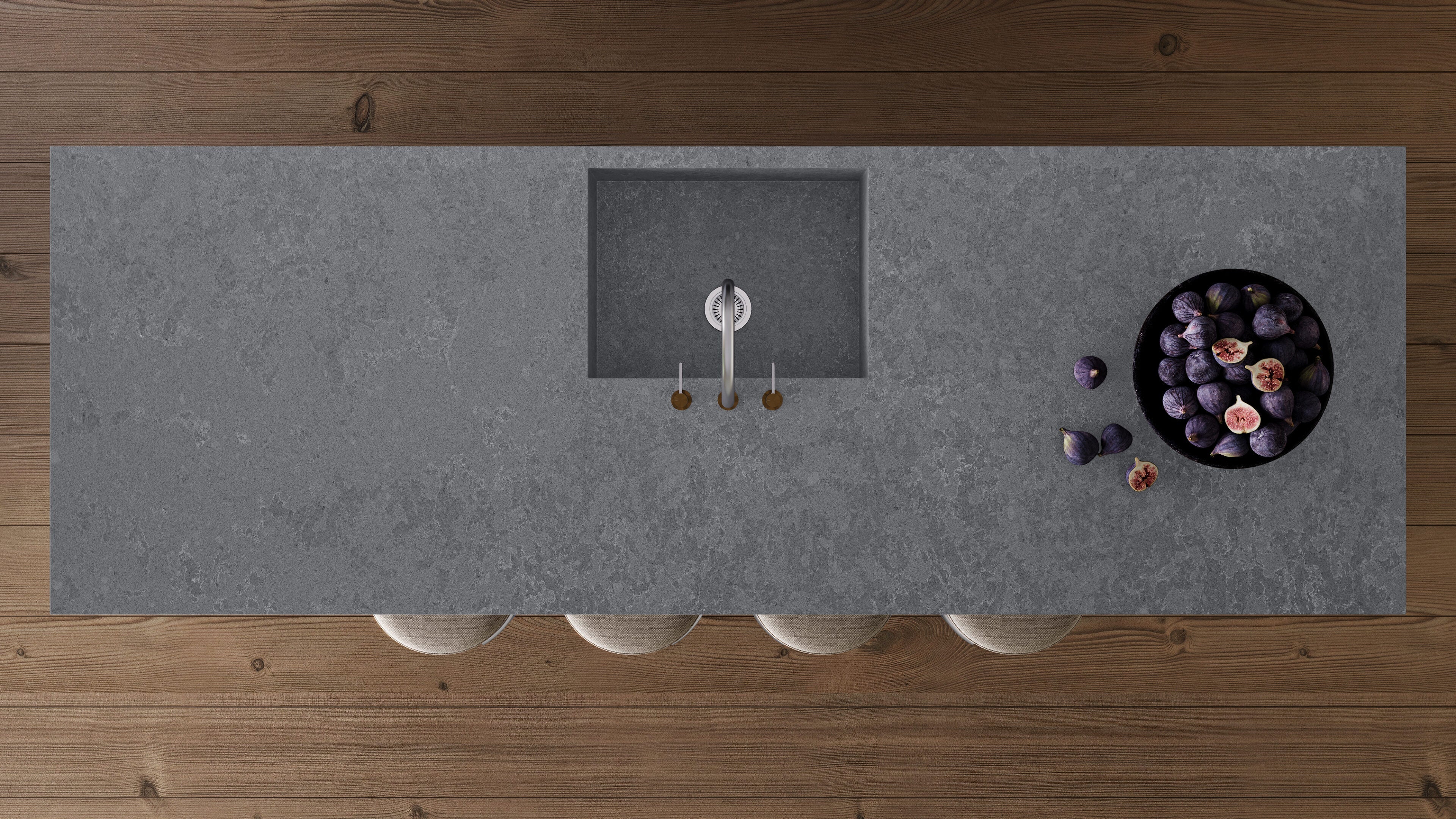Midnight Mist Honed by Pental Quartz available at Aqua Kitchen