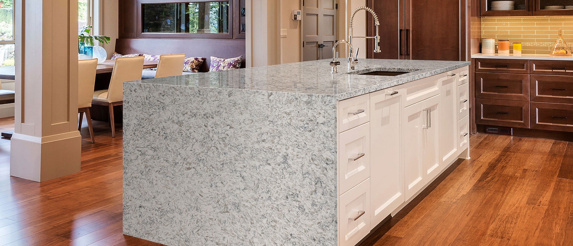 Montclair White by MSI Surfaces available at Aqua Kitchen