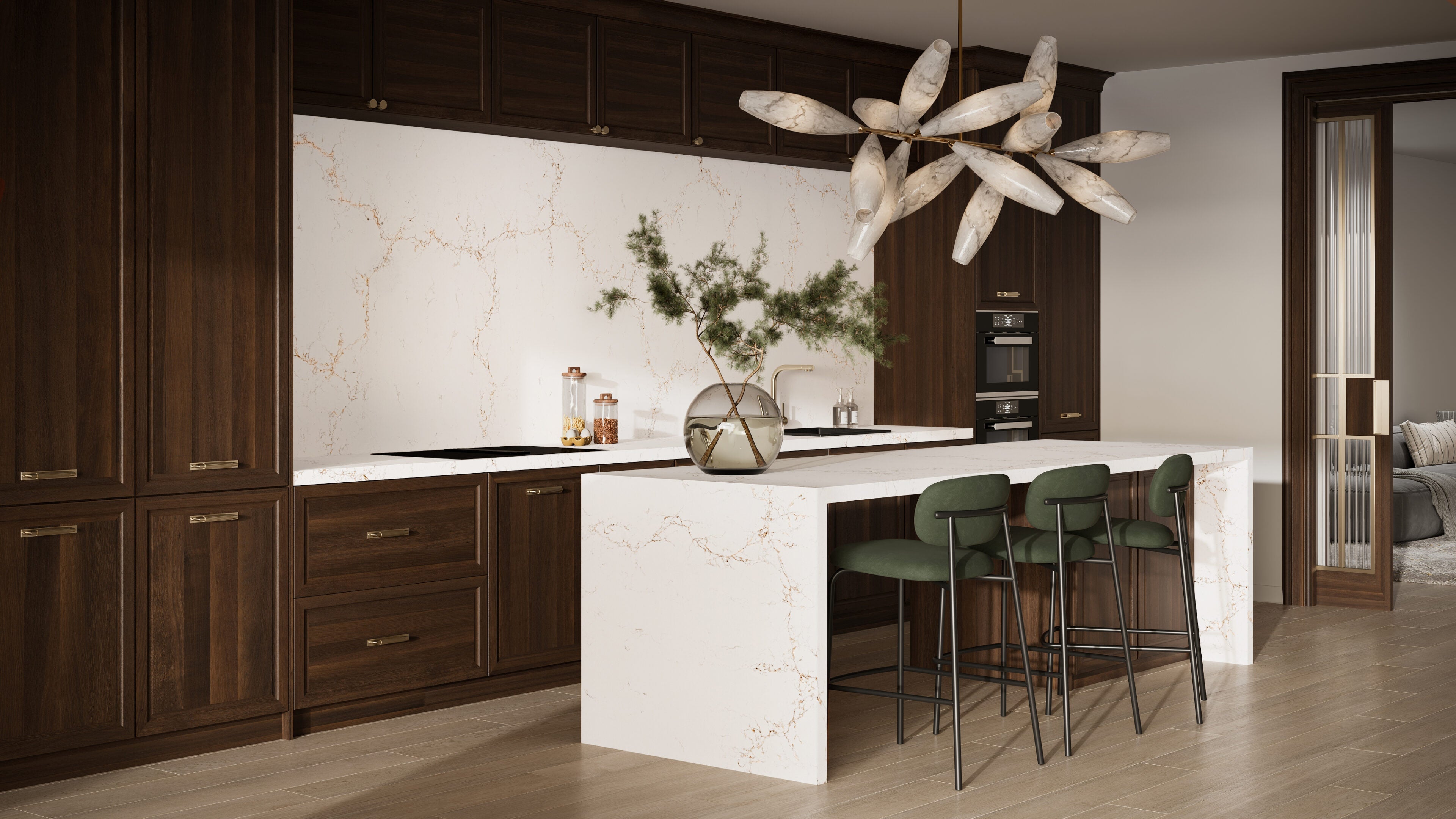 Myora Gold by Pental Quartz available at Aqua Kitchen