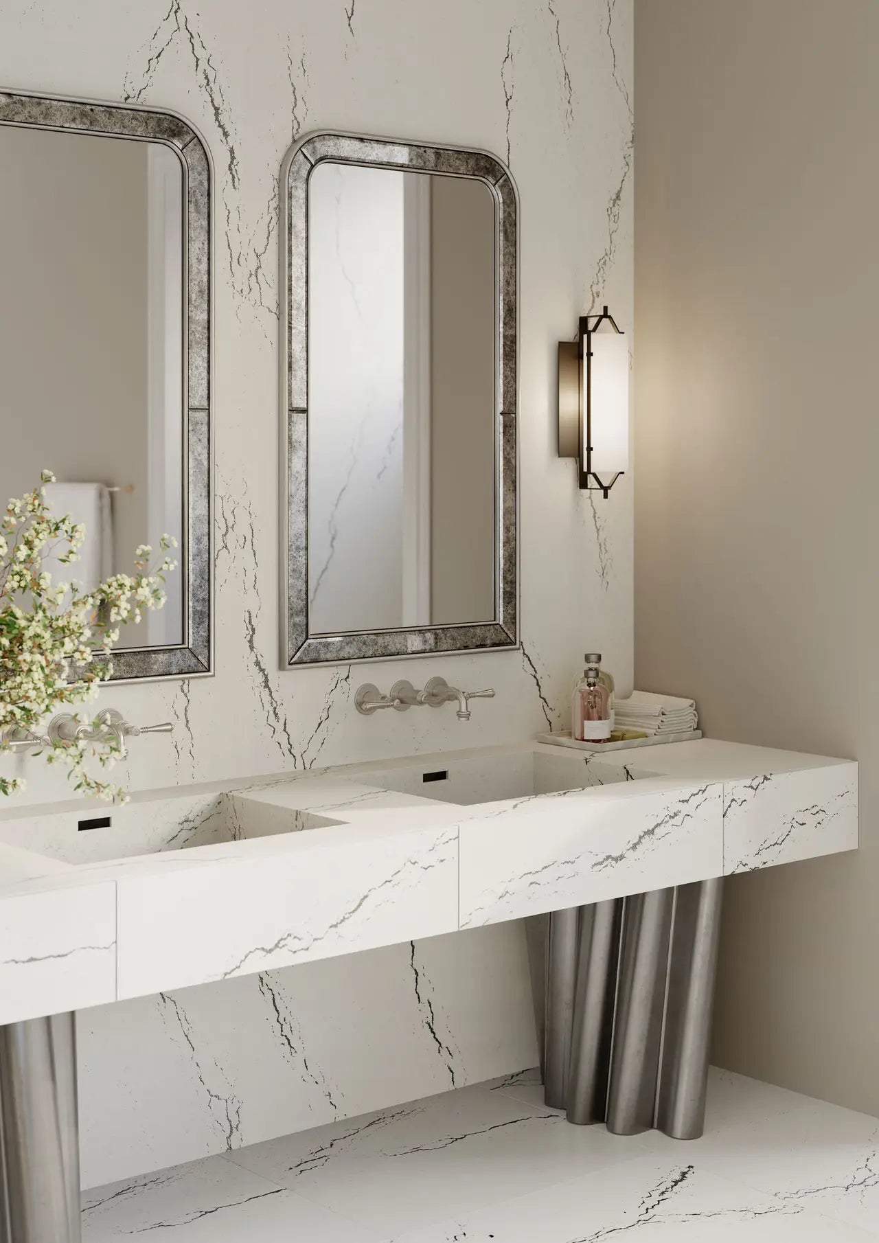 NEW - Berkshire Steel Satin Ridge™ Quartz Sample by Cambria available at Aqua Kitchen