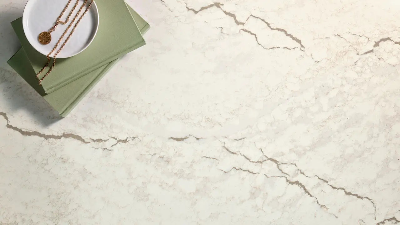 NEW - Inverness Blakeley™ Quartz Sample by Cambria available at Aqua Kitchen