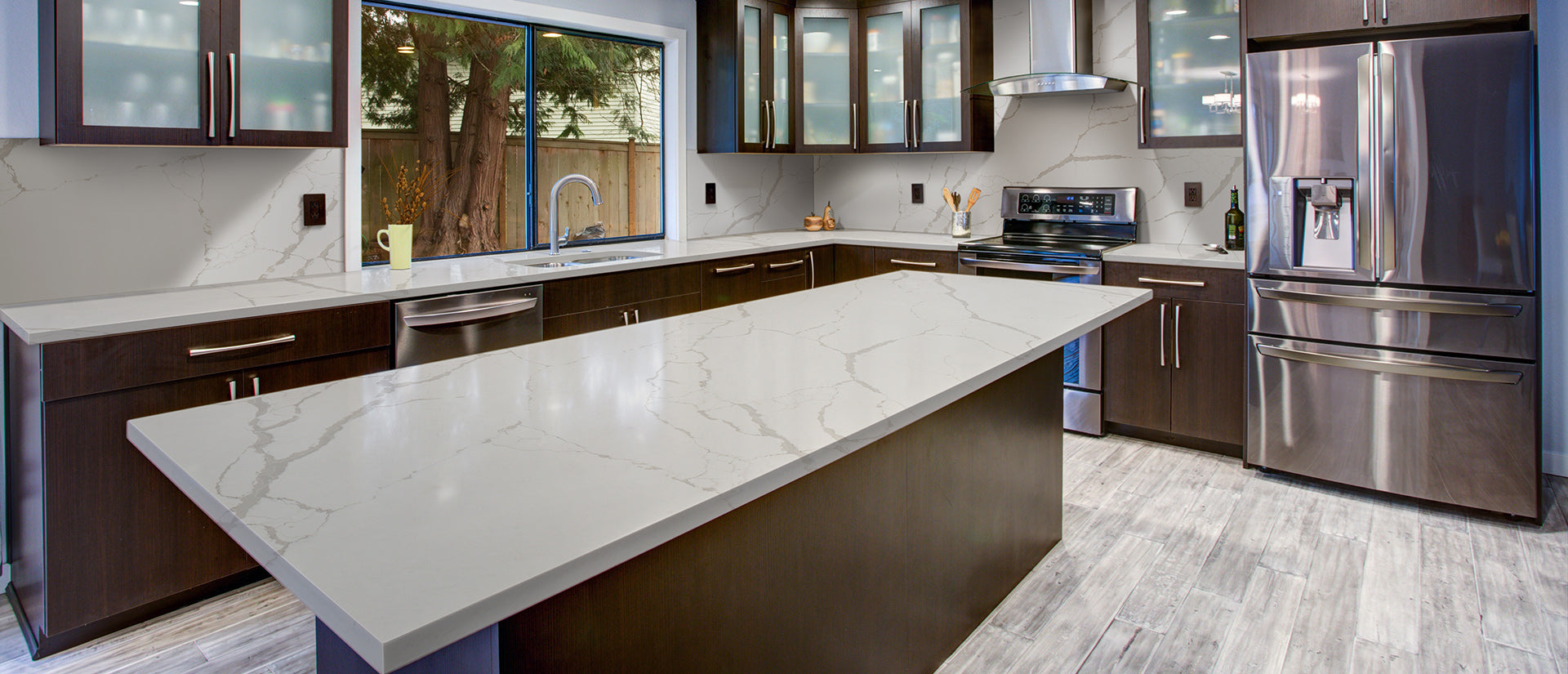 New Calacatta Laza by MSI Surfaces available at Aqua Kitchen