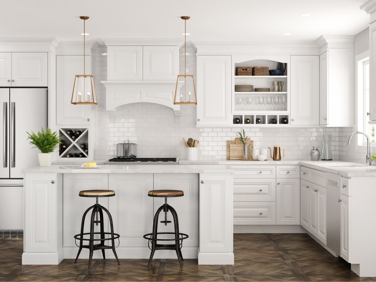 Park Ave - White by CNC Cabinetry available at Aqua Kitchen