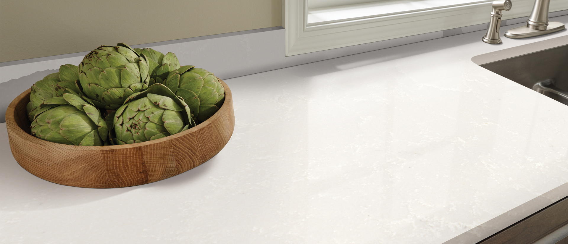 Perla White by MSI Surfaces available at Aqua Kitchen