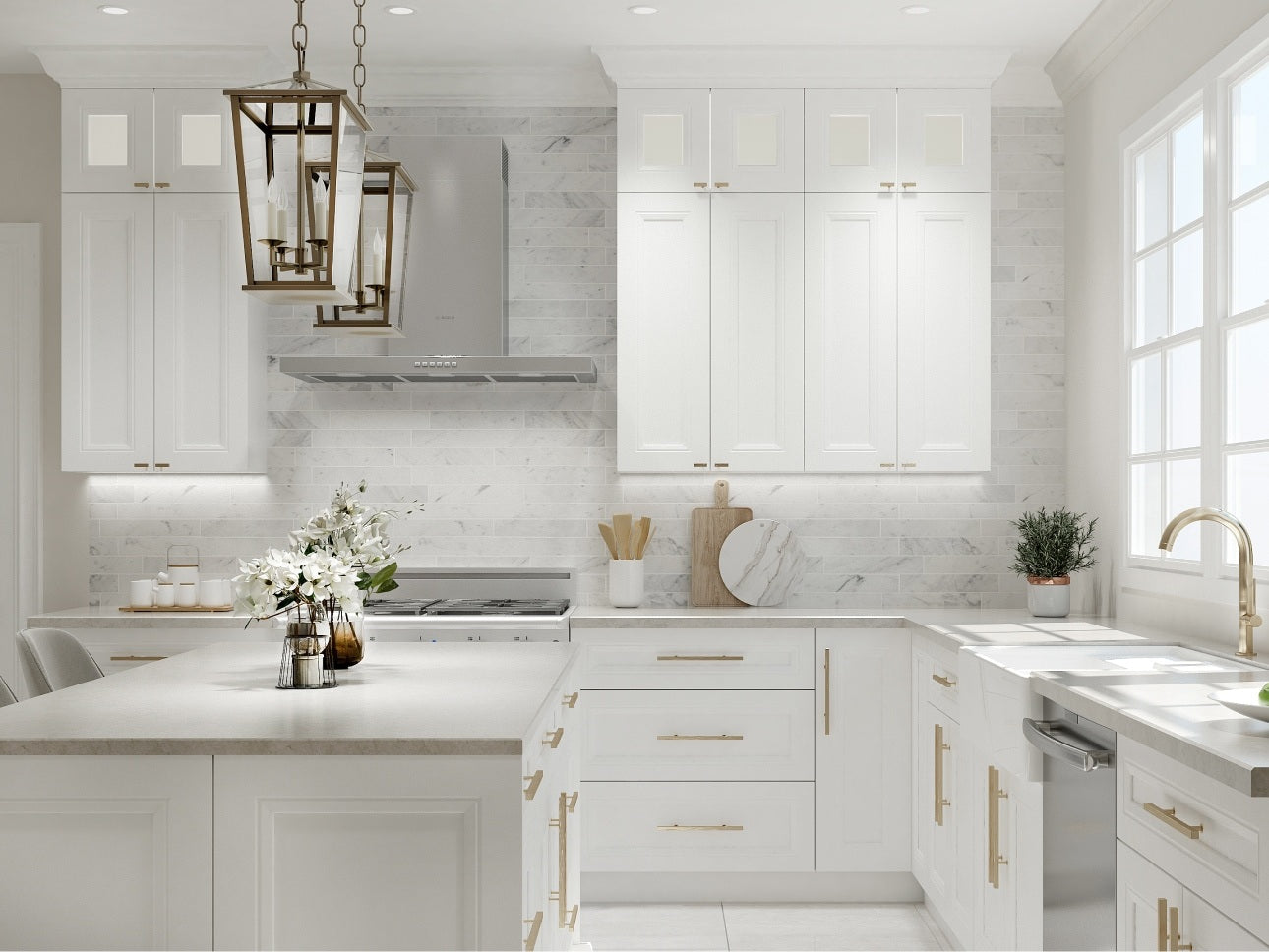 Richmond - Sleek White by CNC Cabinetry available at Aqua Kitchen