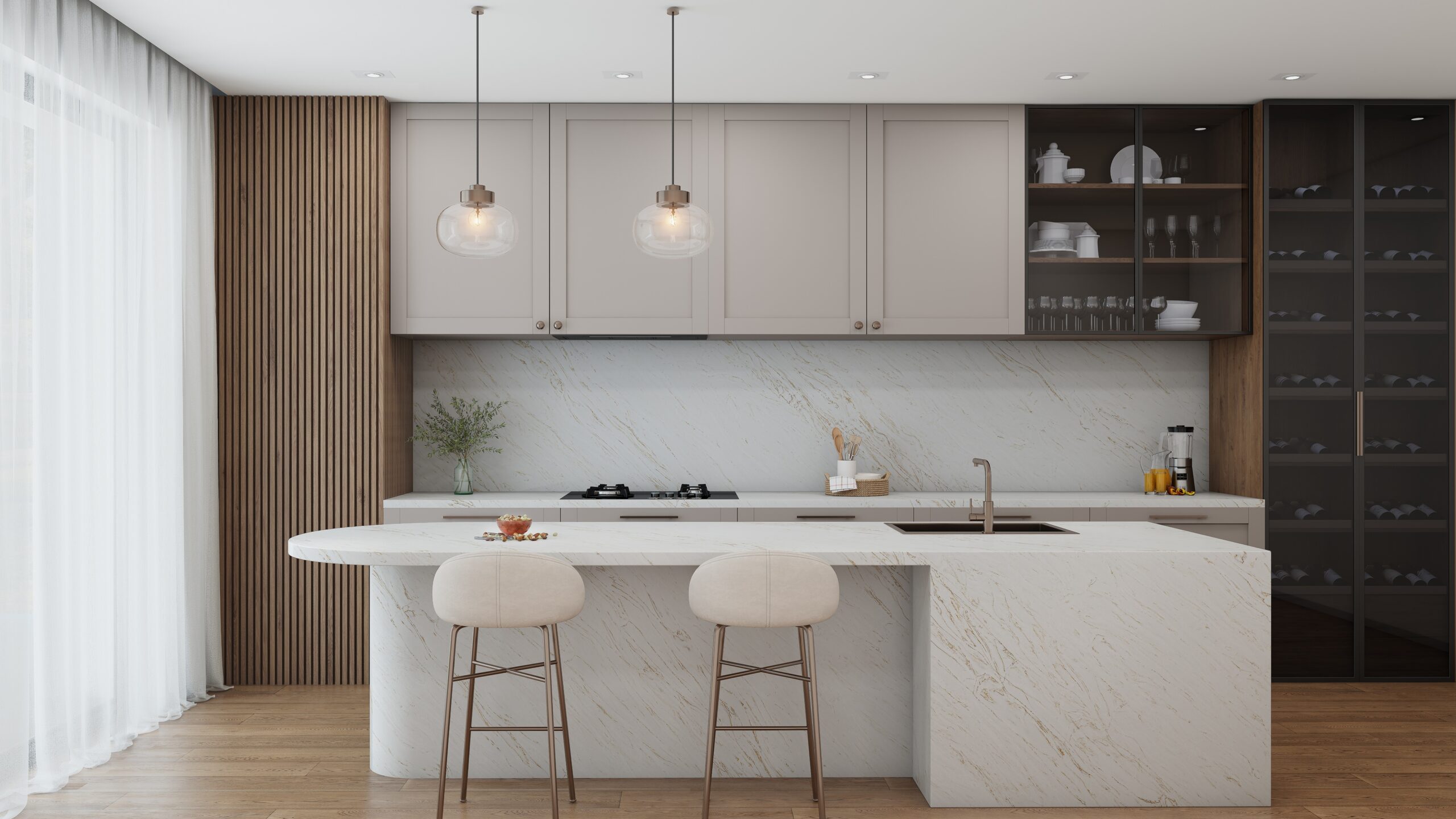 River Mist Gold® by Pental Quartz available at Aqua Kitchen