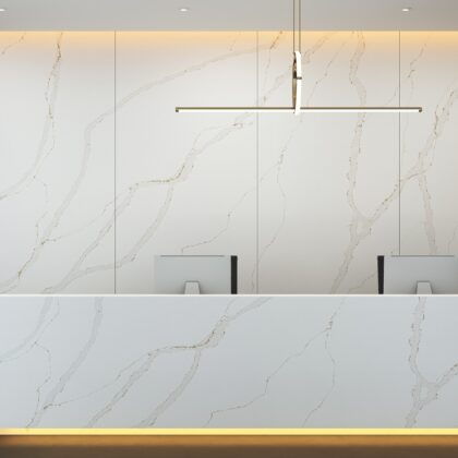 Salora Gold by Pental Quartz available at Aqua Kitchen