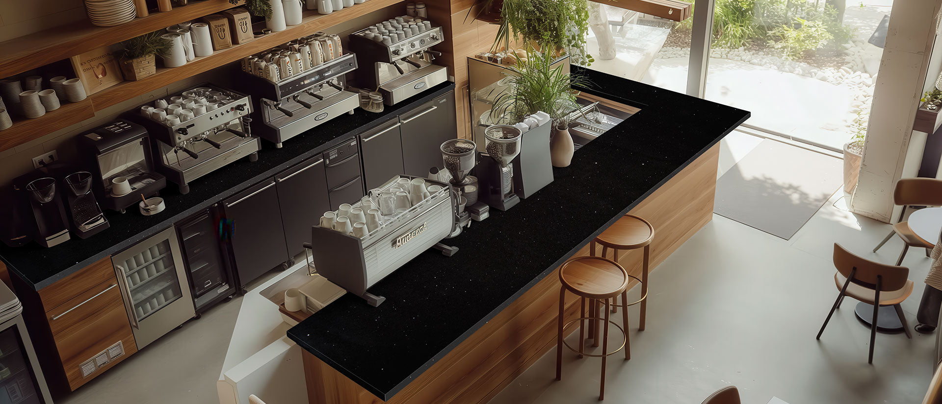Sparkling Black by MSI Surfaces available at Aqua Kitchen