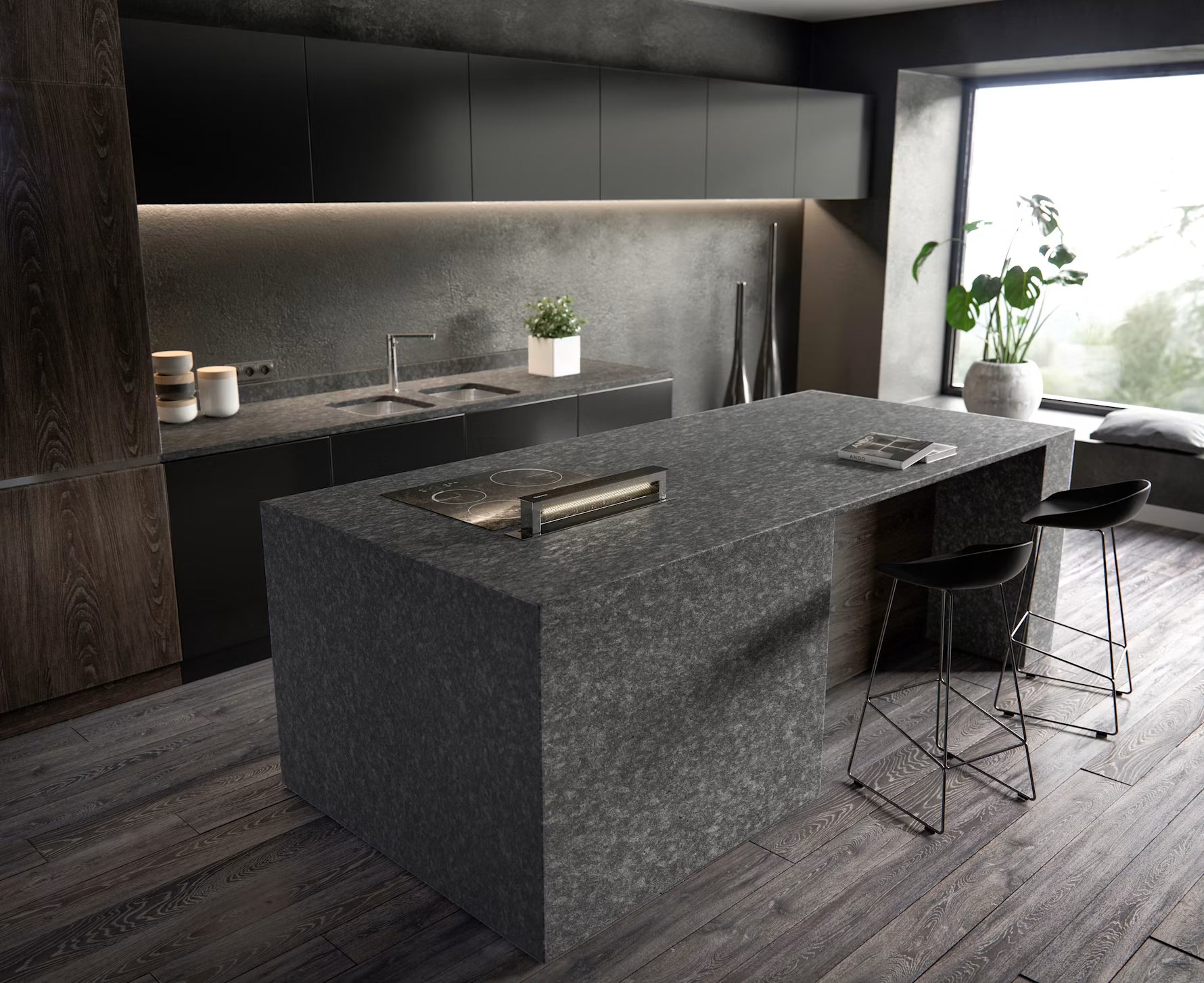 Steel Gray Granite Countertop by Aqua Kitchen by Aqua Kitchen available at Aqua Kitchen