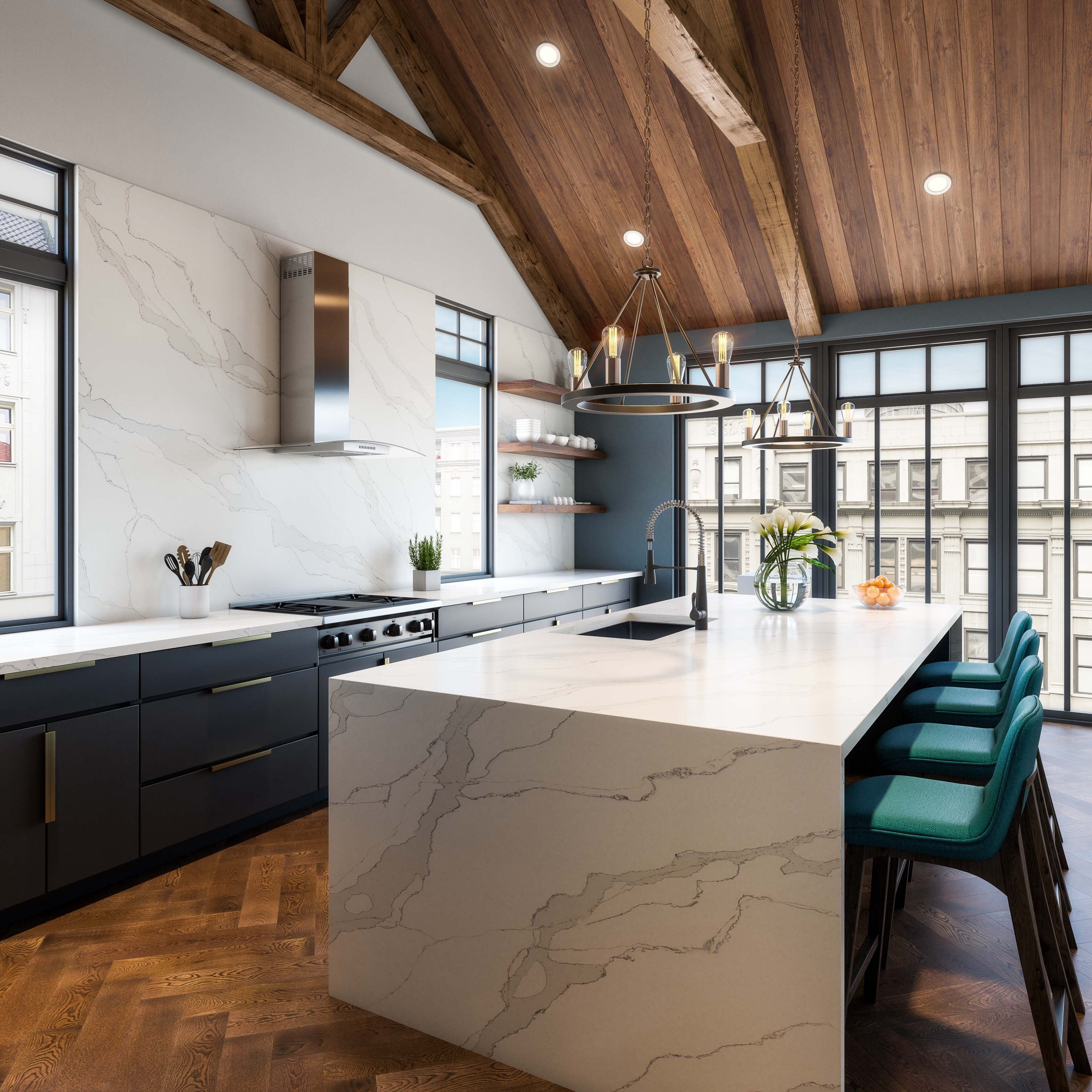 Stella Caldia by Pental Quartz available at Aqua Kitchen