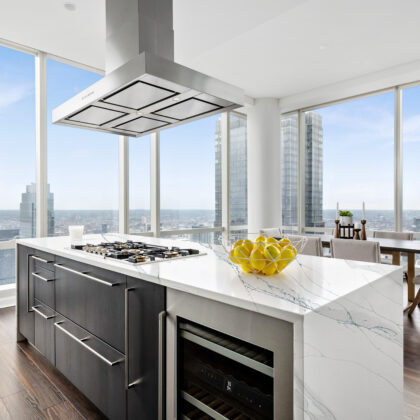 Unique Calacatta Blue by Pental Quartz available at Aqua Kitchen