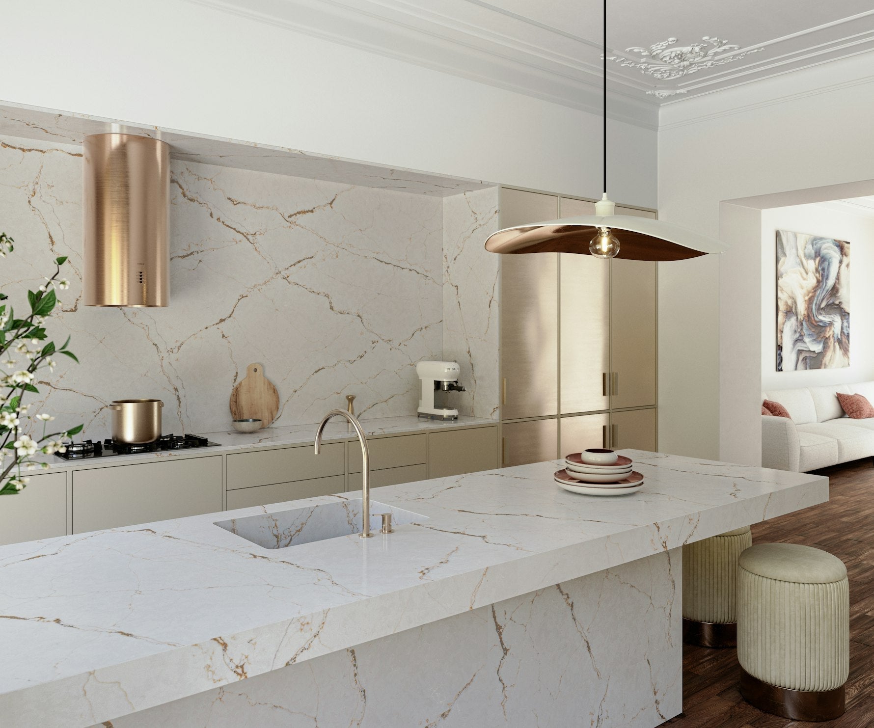 Versailles Ivory by Silestone available at Aqua Kitchen