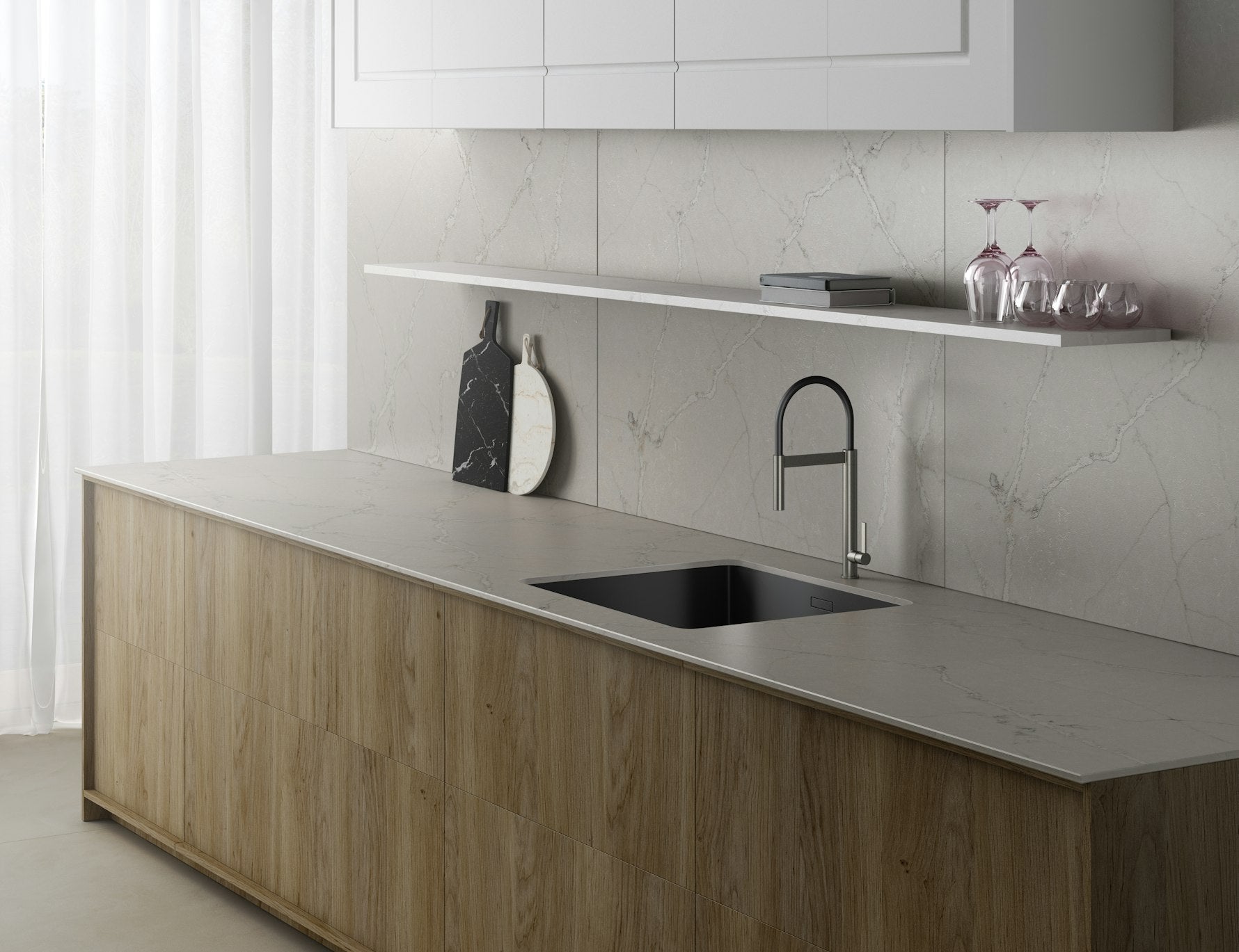 Victorian Silver by Silestone available at Aqua Kitchen