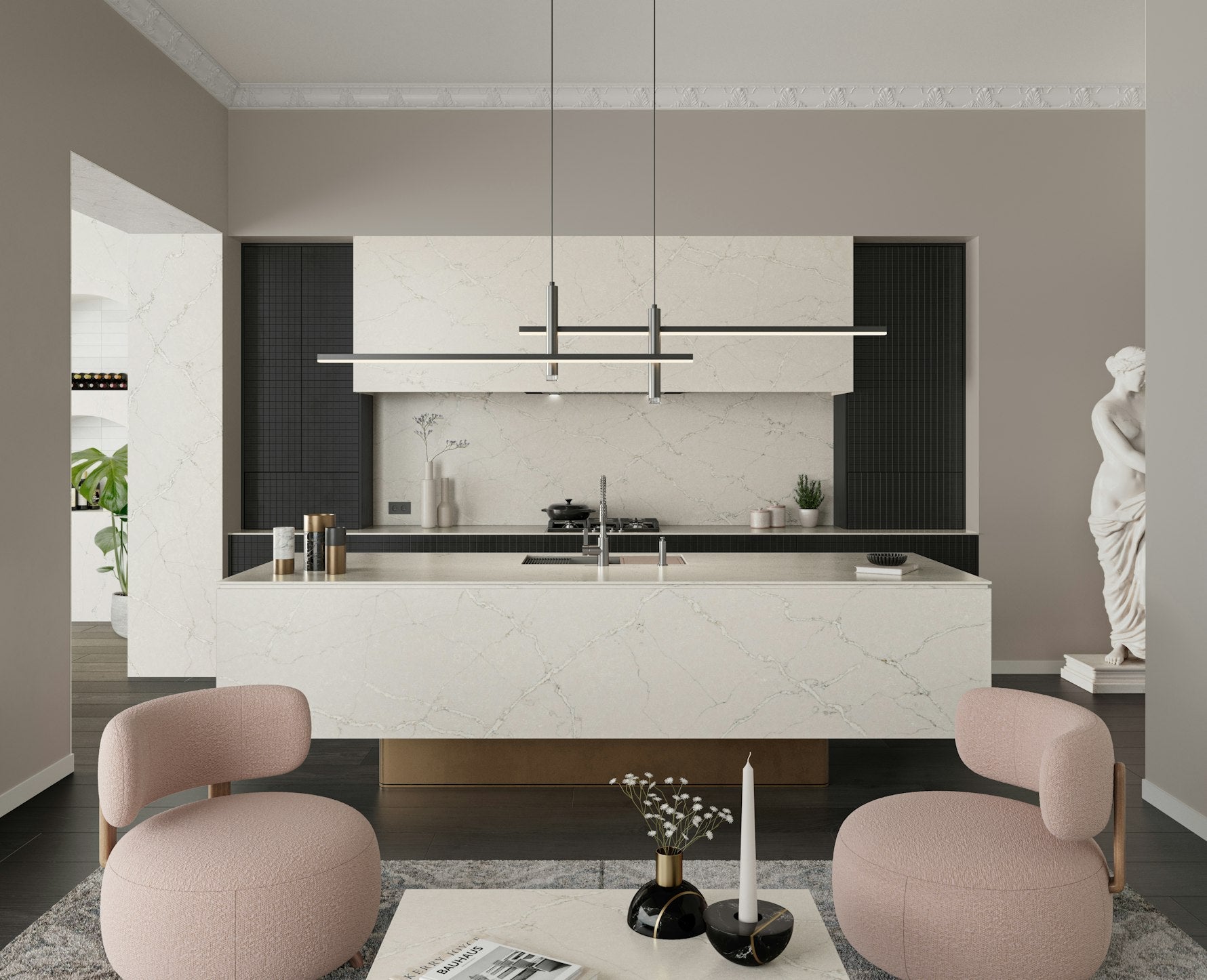 Victorian Silver by Silestone available at Aqua Kitchen