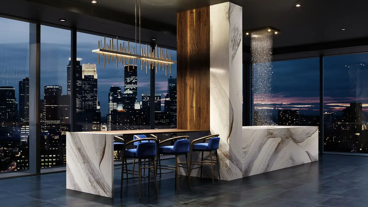 Windsor Brass™ Quartz Sample by Cambria available at Aqua Kitchen