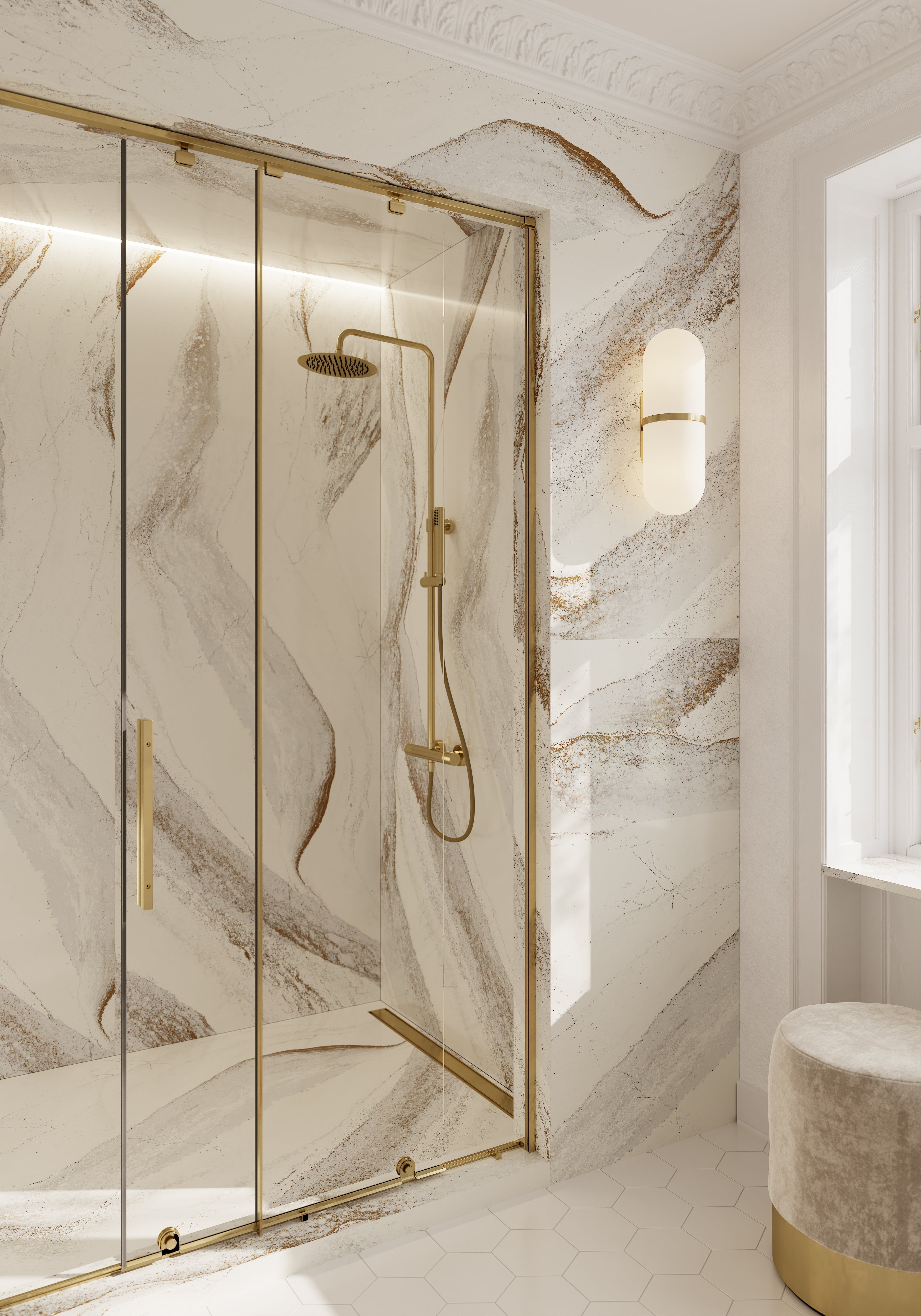 Windsor Brass™ Quartz Sample by Cambria available at Aqua Kitchen