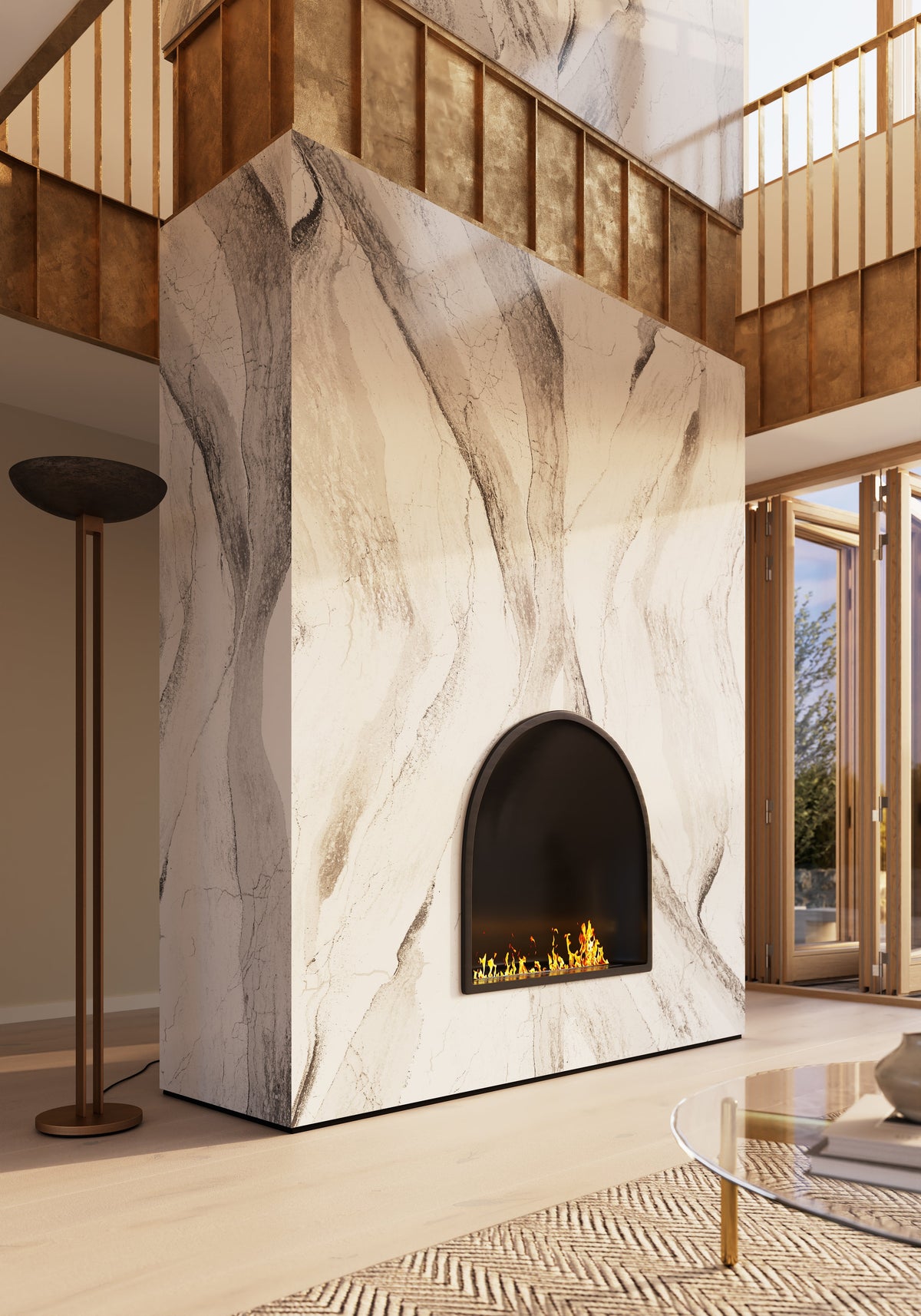 Windsor Brass Satin Ridge™ Quartz by Cambria available at Aqua Kitchen