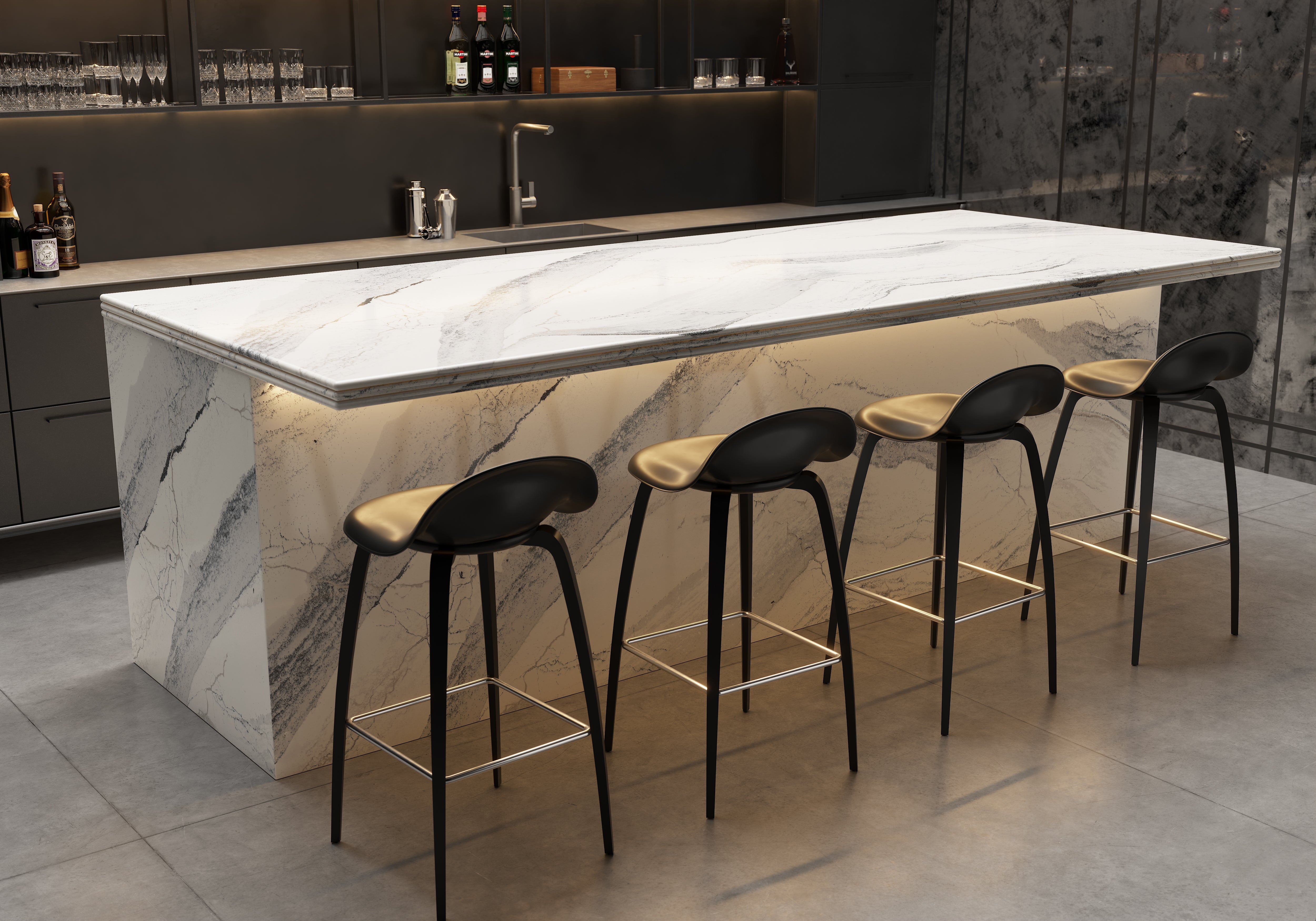 Windsor Steel Satin Ridge™ Quartz Sample by Cambria available at Aqua Kitchen