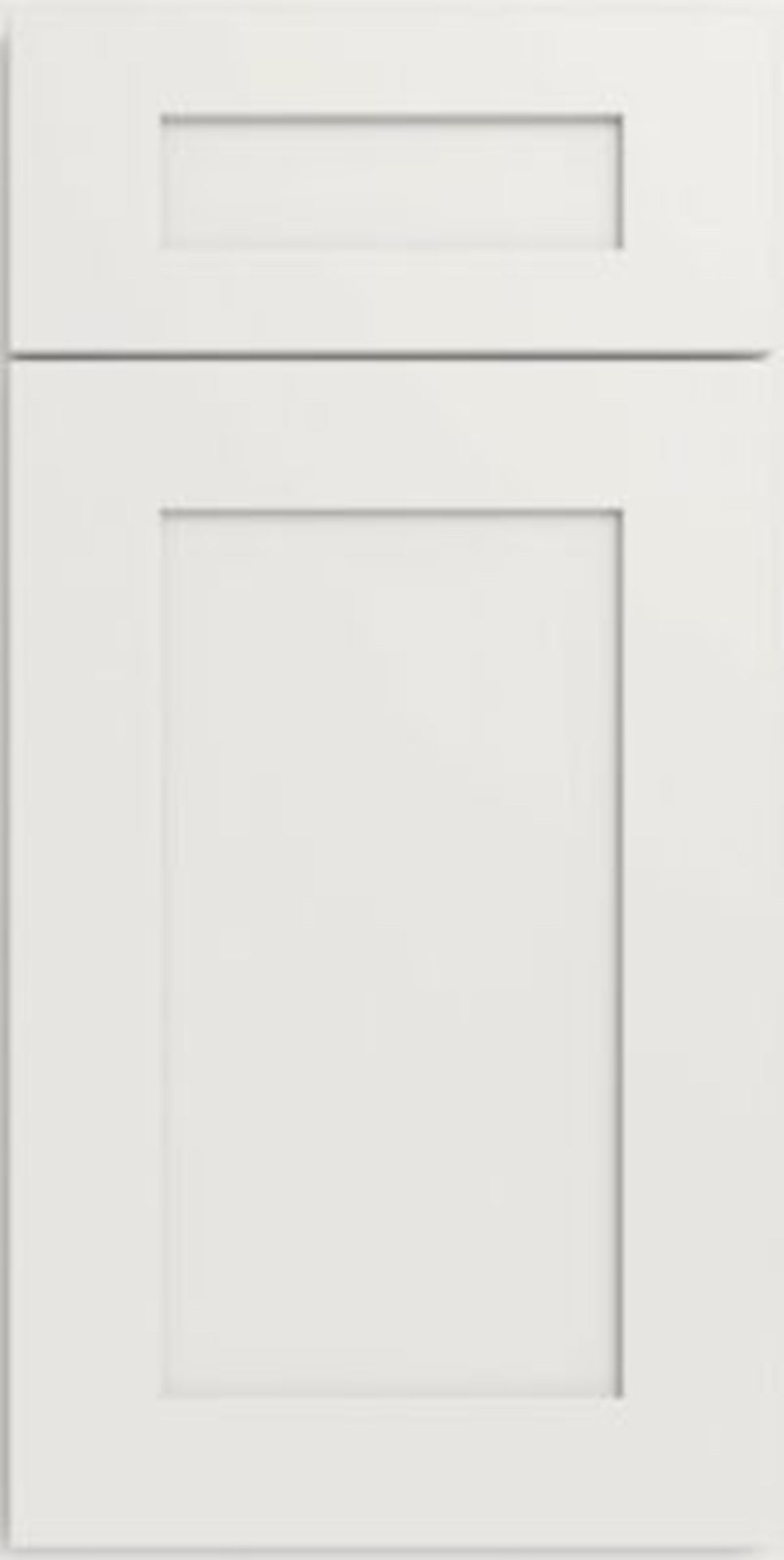 Champagne Maple Shaker cabinet door in a clean, simple white design, ideal for modern and traditional homes.