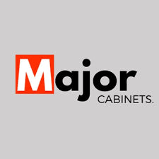 Major Cabinets logo on a gray background