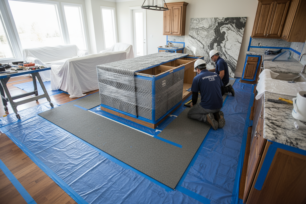 We protect your home and ensure the site is ready for a smooth process.